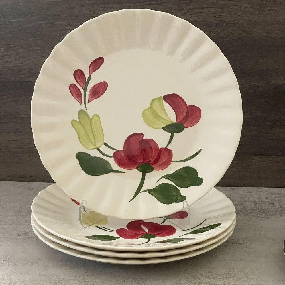 Vintage Blue Ridge Southern Potteries Chatham Dinner Plates 9.5" Set of Four USA